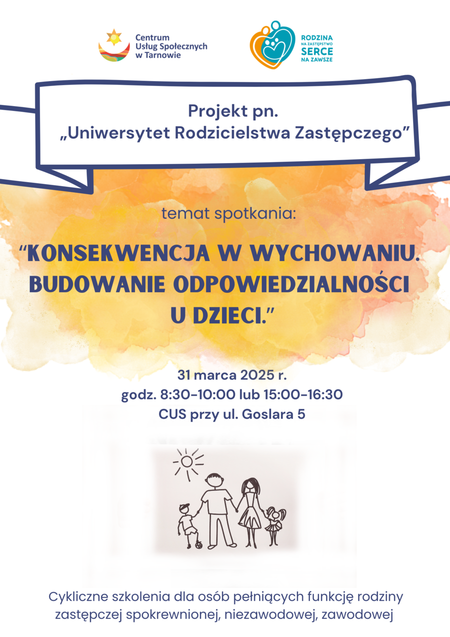 Plakat Uniwersytetu Rodzicielstwa Zastępczego
